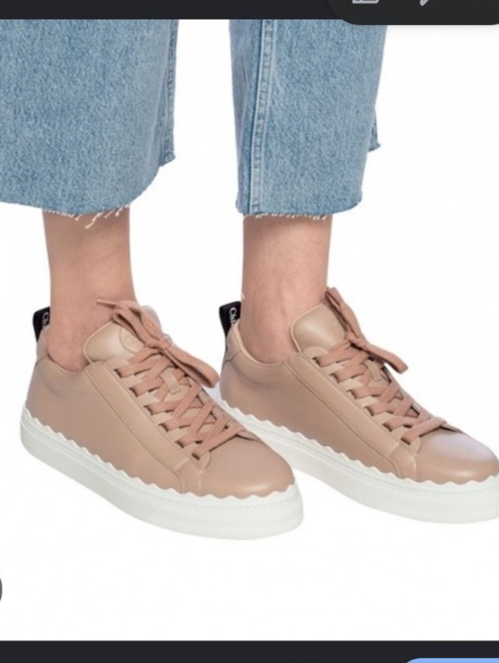 Chloe Lauren Sneakers Pink Tea Scalloped 40